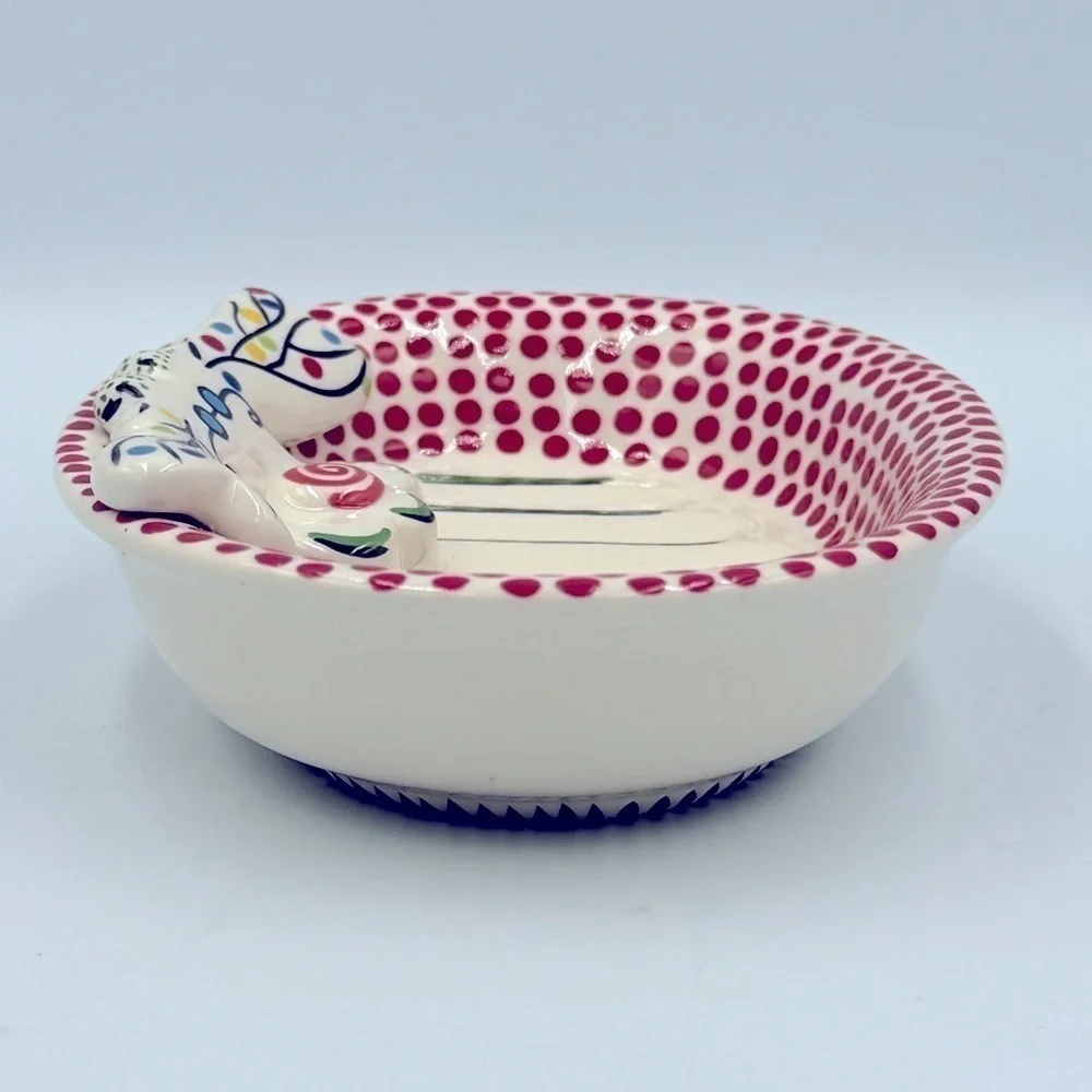 Caffco Simply Christmas Collection Ceramic Reindeer Soap-dish Mandy Bagwell - Picture 3 of 8